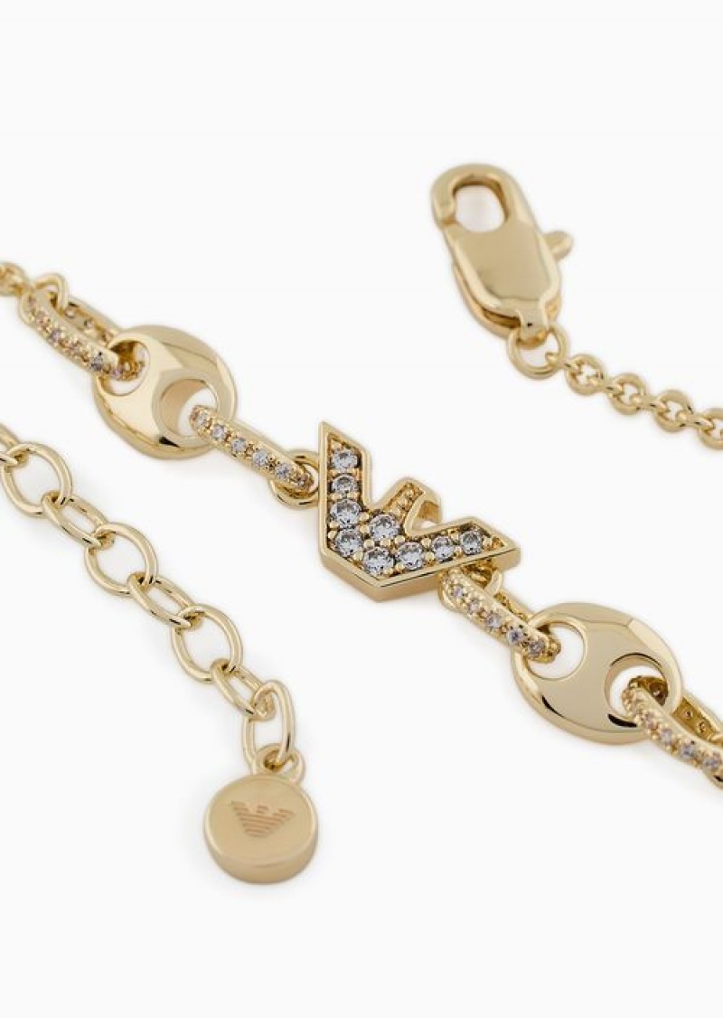 Gold Emporio Armani Gold-tone Brass Station Bracelet | EA-SN57549