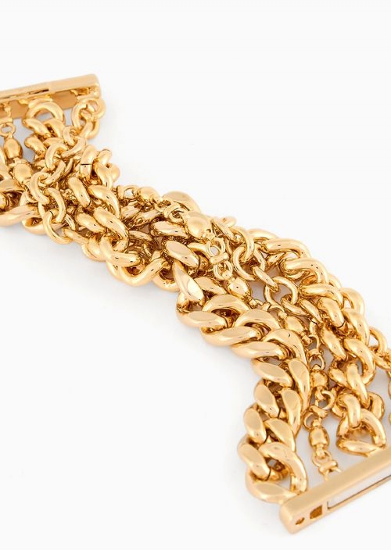 Gold Emporio Armani Metal Chain-link Bracelet | EA-SN57586