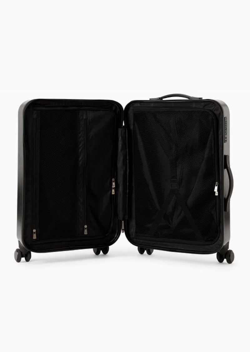 Gray Emporio Armani Abs Medium Trolley Suitcase With Oversized, Embossed Eagle | EA-SN59106