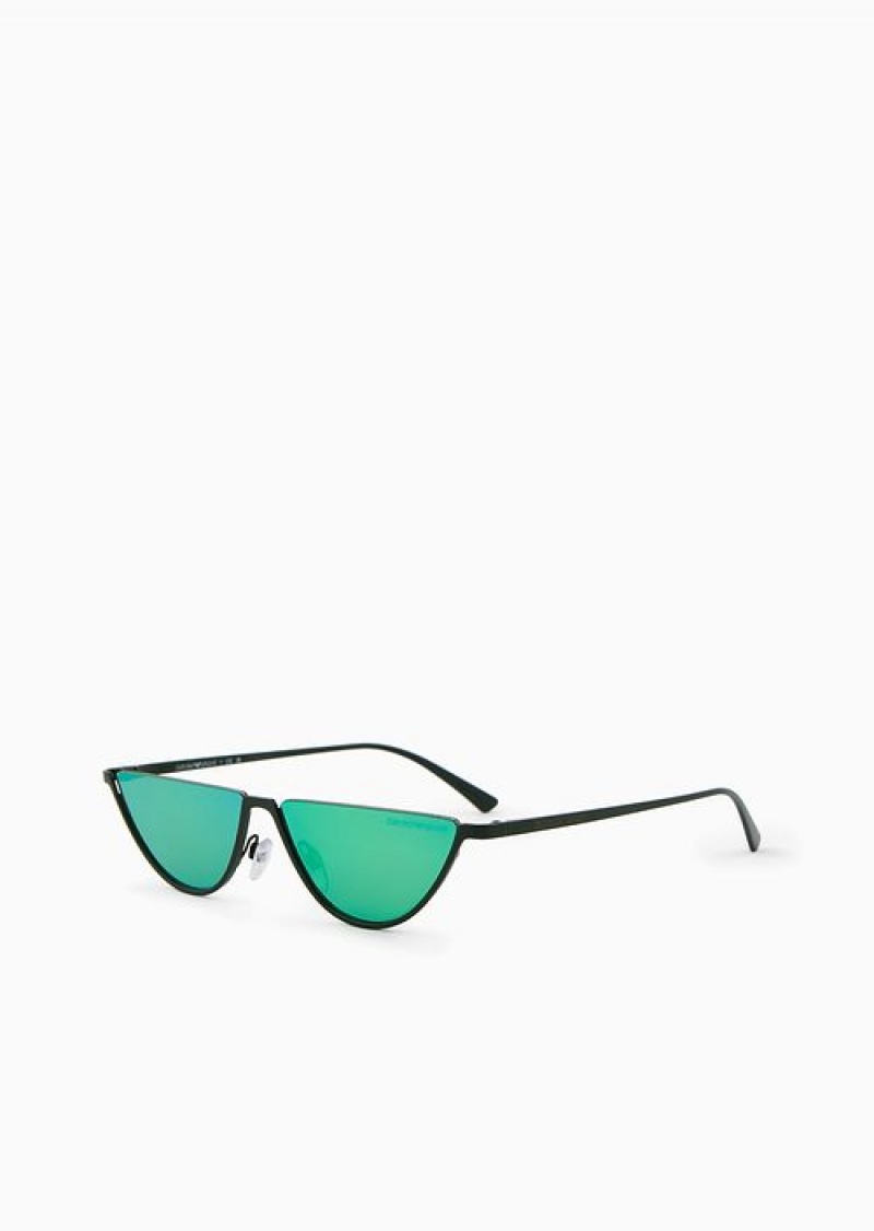 Green Emporio Armani Men’s Oval Sunglasses | EA-SN59473