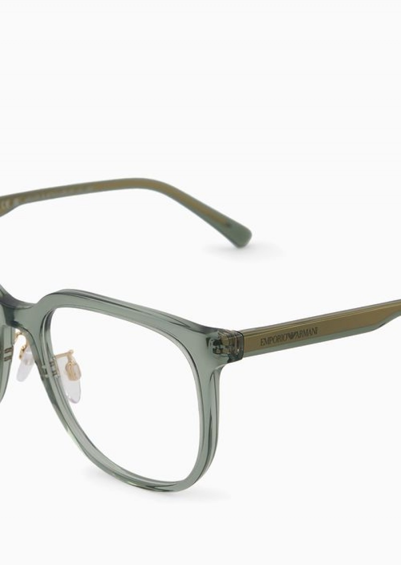 Green Emporio Armani Men’s Pillow Glasses | EA-SN59375