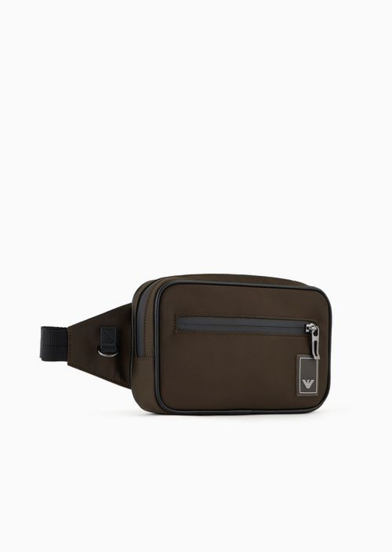 Green Emporio Armani Travel Essentials Nylon Belt Bag | EA-SN59040