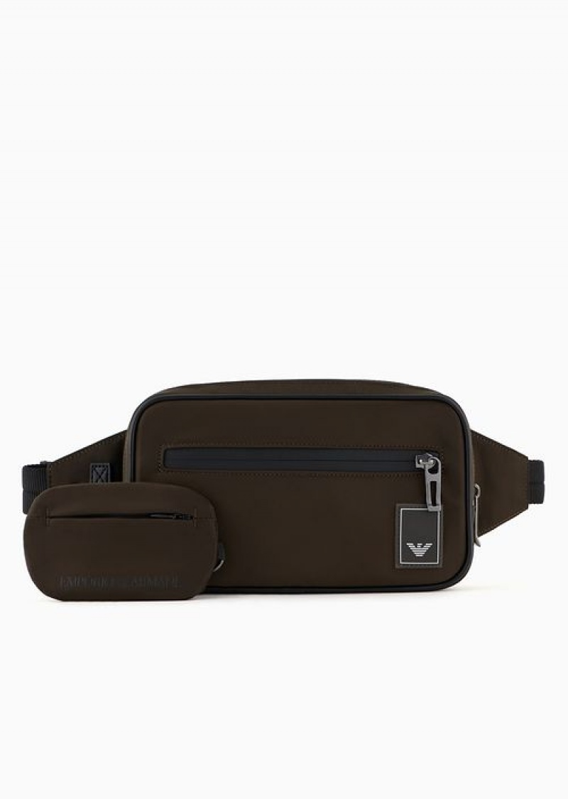 Green Emporio Armani Travel Essentials Nylon Belt Bag | EA-SN59040