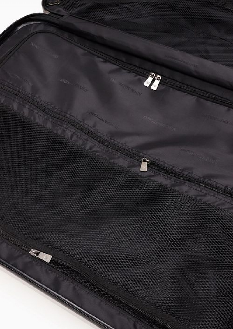 Grey Emporio Armani Abs Large Trolley Suitcase With Oversized, Embossed Eagle | EA-SN59105