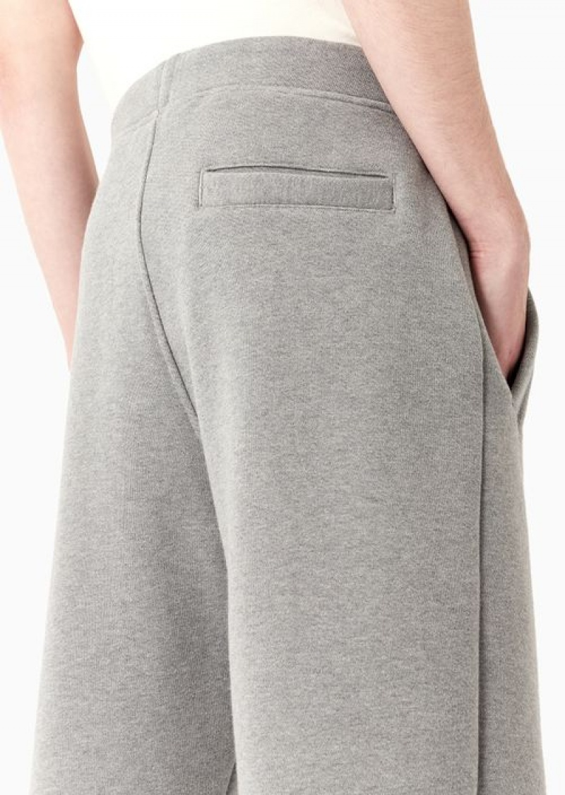 Grey Emporio Armani Asv Capsule Organic-jersey Joggers With Drawstring | EA-SN58347