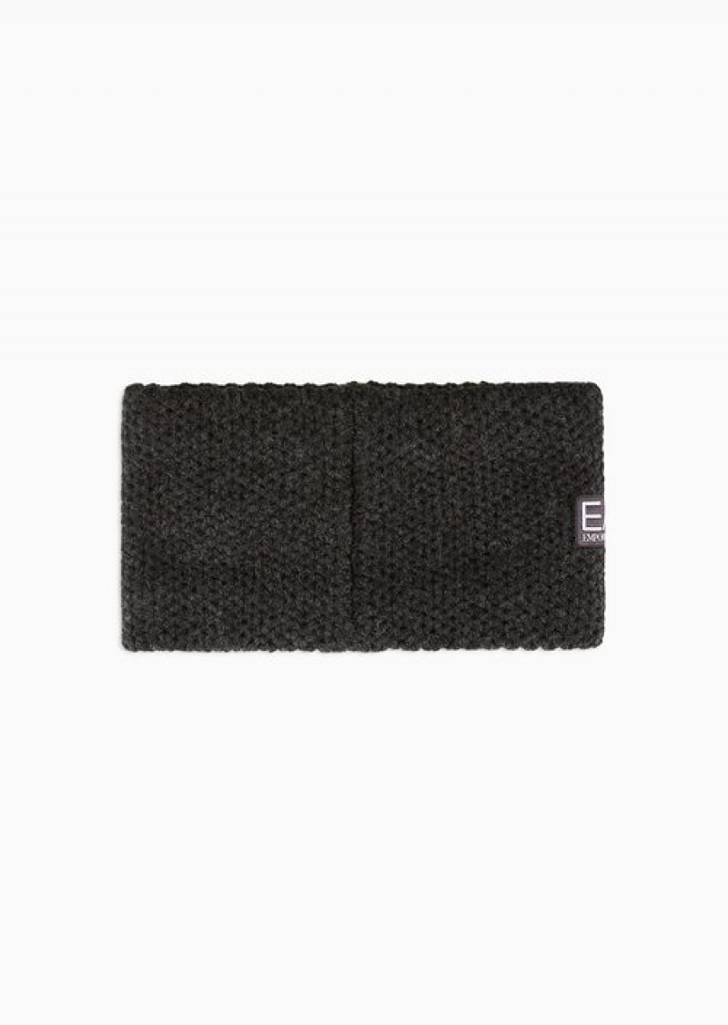 Grey Emporio Armani Fisi Collection Wool-blend Headband | EA7-SN60012