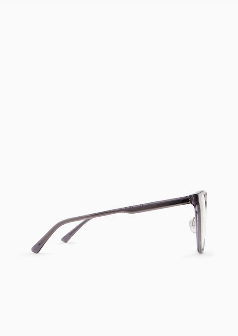 Grey Emporio Armani Men’s Pillow Glasses | EA-SN59376