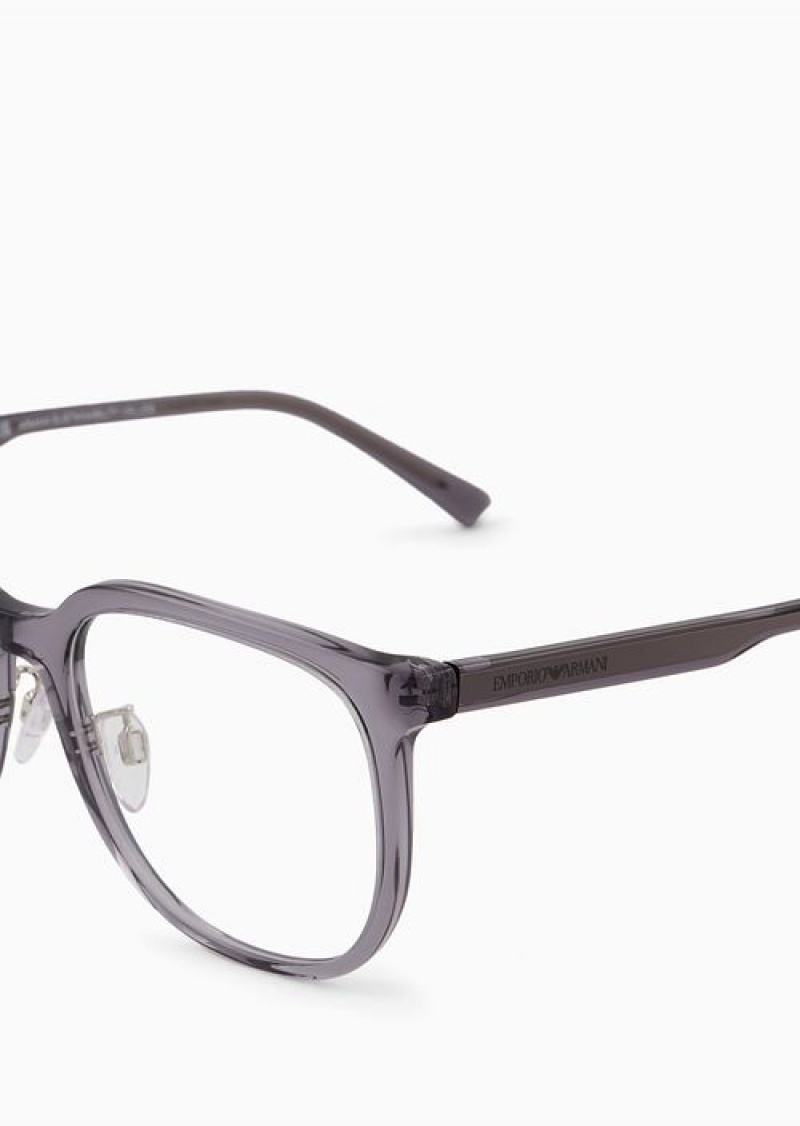 Grey Emporio Armani Men’s Pillow Glasses | EA-SN59376