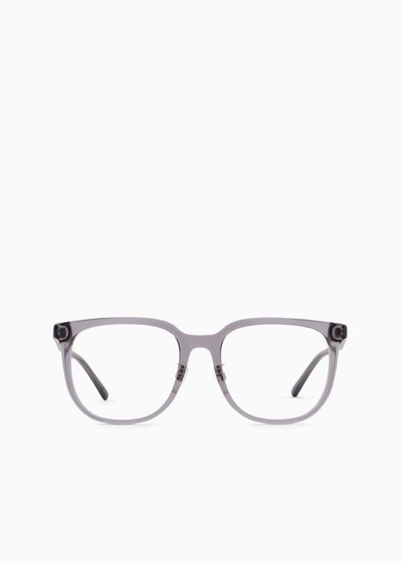 Grey Emporio Armani Men’s Pillow Glasses | EA-SN59376