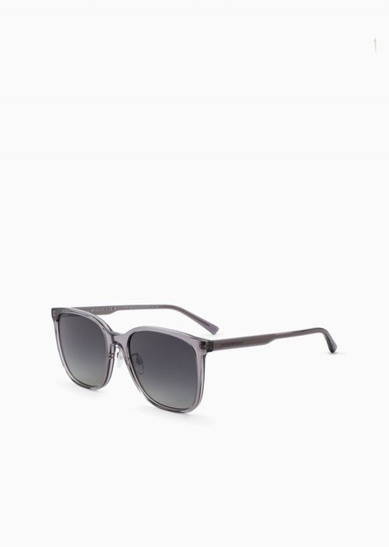 Grey Emporio Armani Men’s Pillow Glasses | EA-SN59452