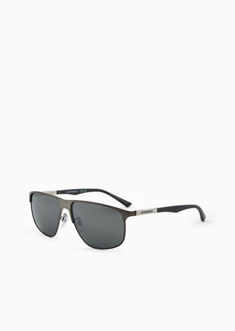 Grey Emporio Armani Men’s Pillow Glasses | EA-SN59455