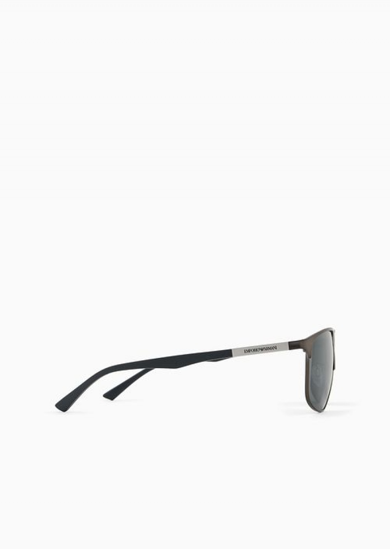 Grey Emporio Armani Men’s Pillow Glasses | EA-SN59455