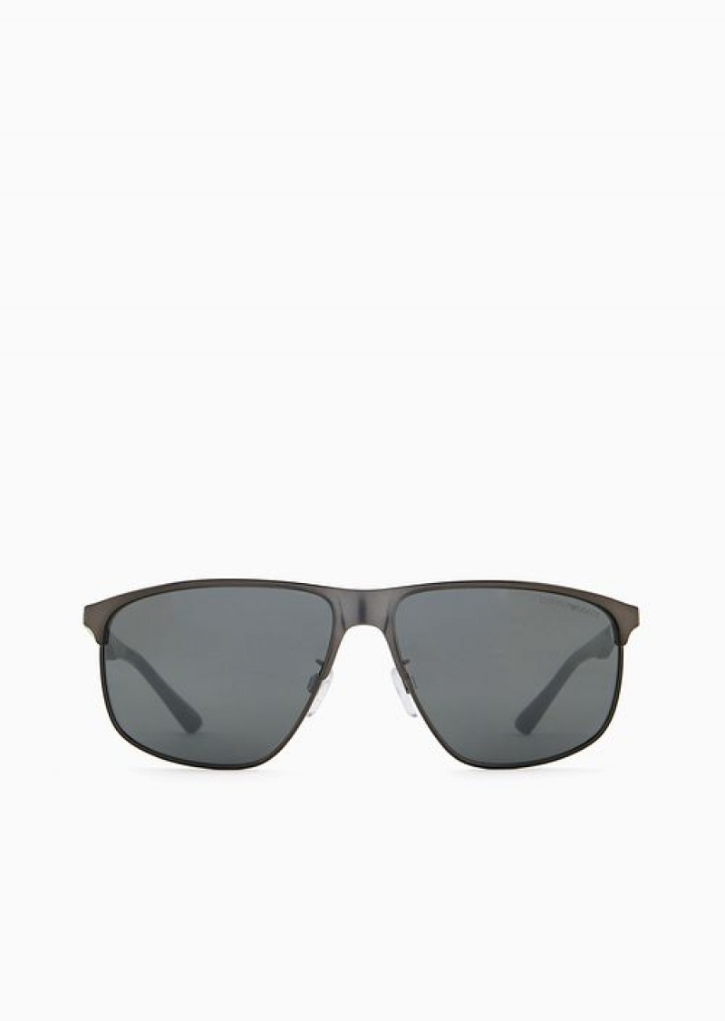 Grey Emporio Armani Men’s Pillow Glasses | EA-SN59455