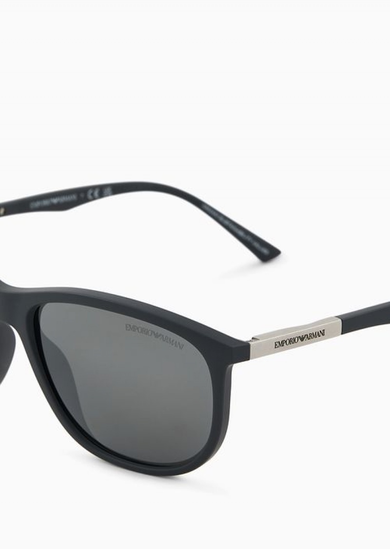 Grey Emporio Armani Men’s Pillow Sunglasses | EA-SN59450