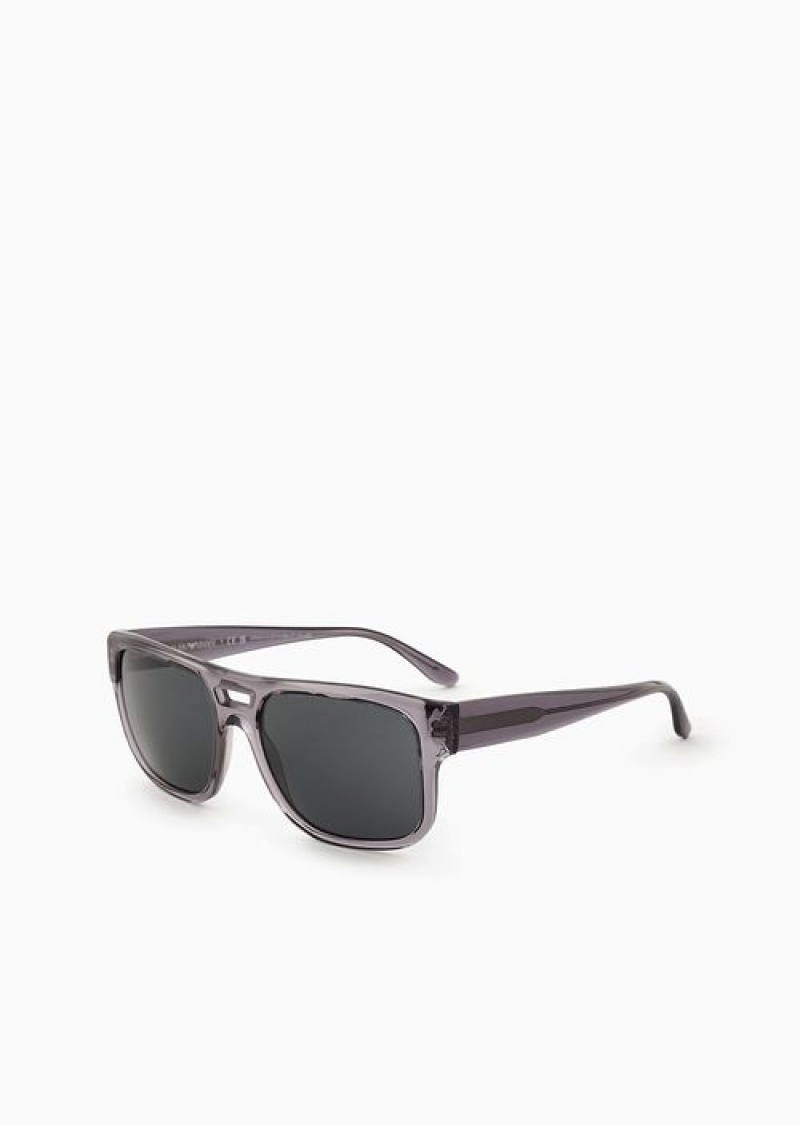 Grey Emporio Armani Men’s Pillow Sunglasses | EA-SN59461