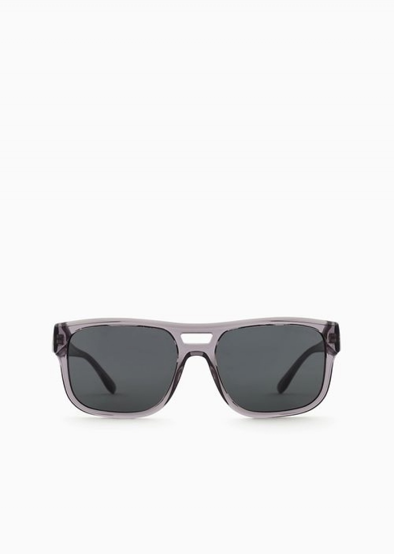 Grey Emporio Armani Men’s Pillow Sunglasses | EA-SN59461