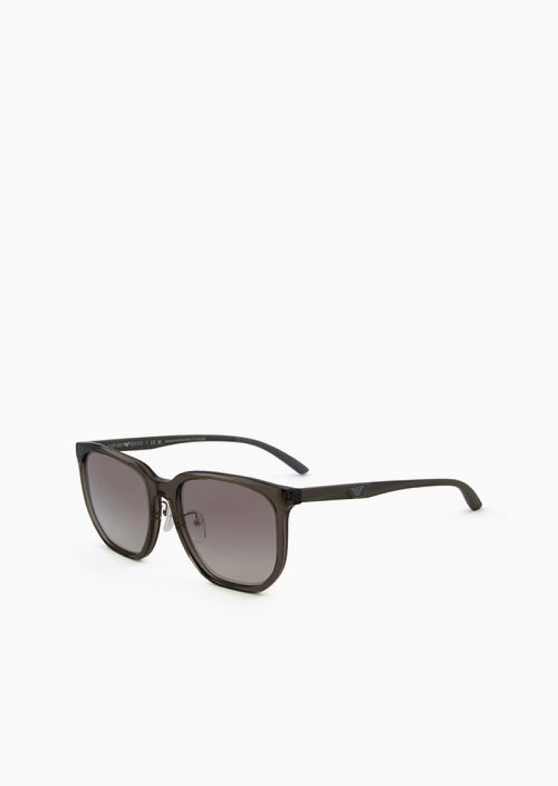 Grey Emporio Armani Men’s Square Sunglasses | EA-SN59427