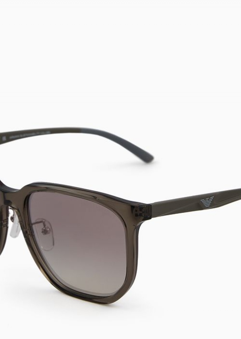 Grey Emporio Armani Men’s Square Sunglasses | EA-SN59427