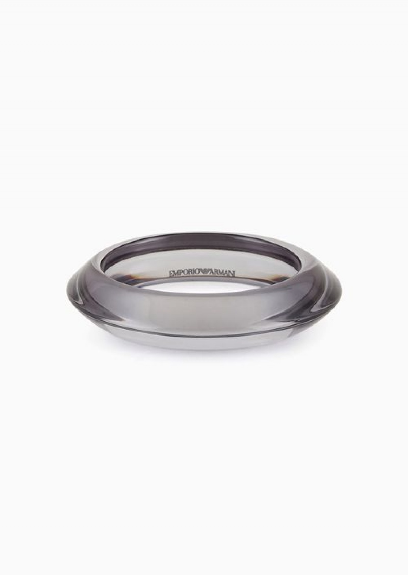 Grey Emporio Armani Shaped Resin Bangle | EA-SN57579