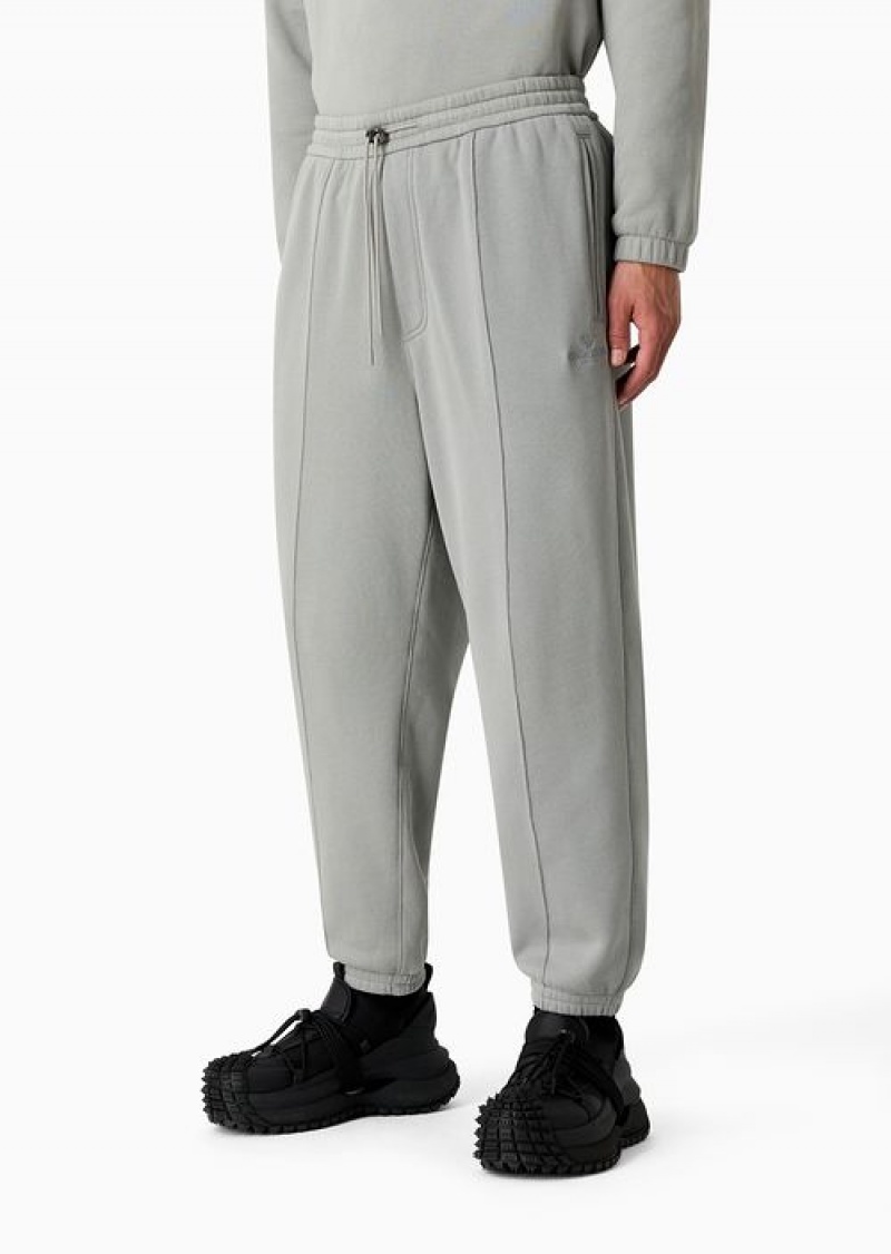 Grey Emporio Armani Soft-touch Jersey Joggers With Ribbing | EA-SN58396