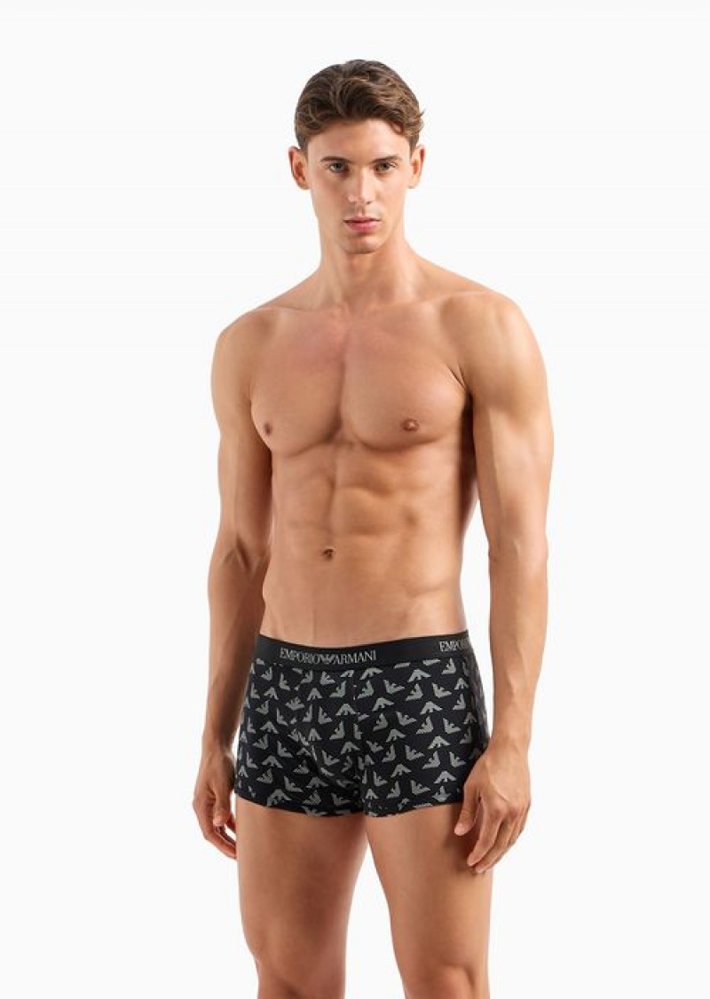 Grey Emporio Armani Three-pack Of Pure Cotton Boxer Briefs | EA-SN58803