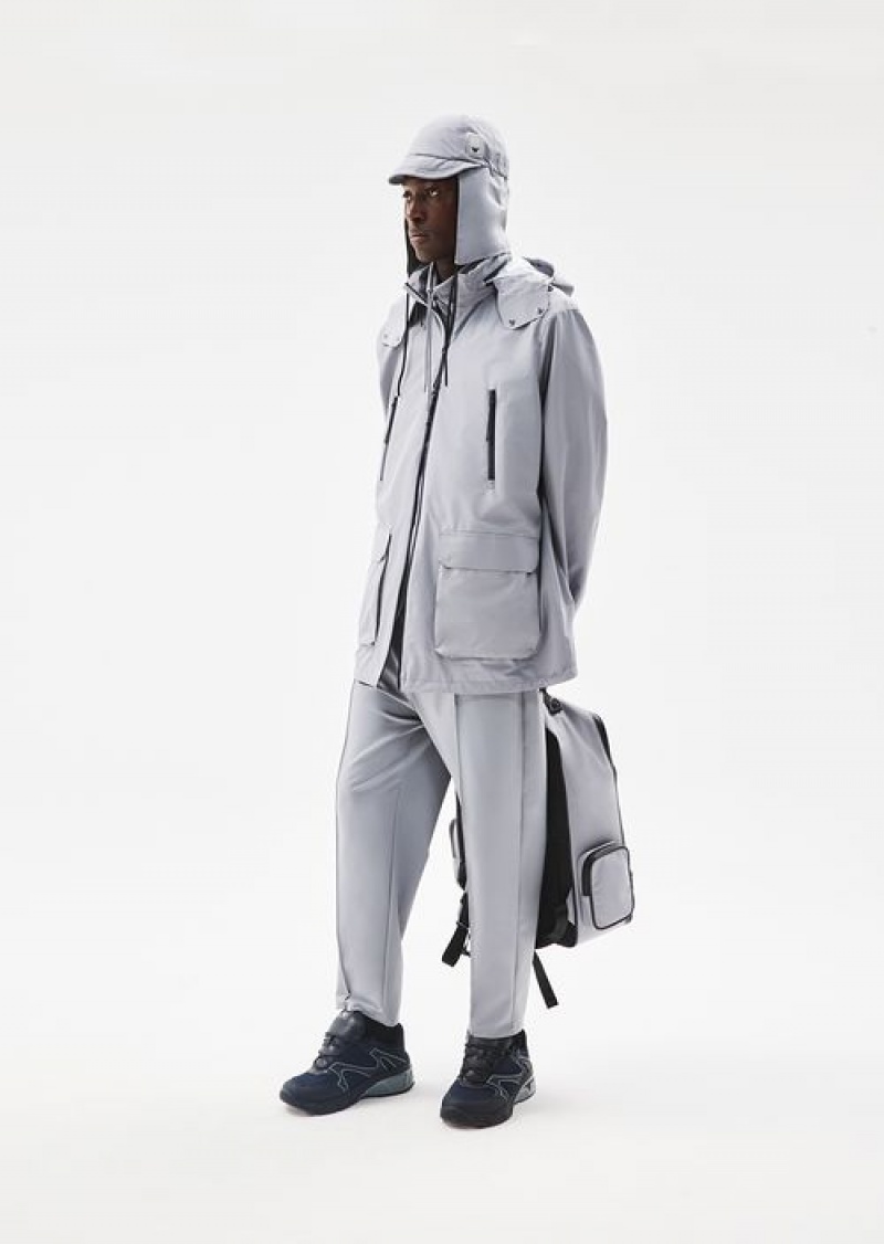 Grey Emporio Armani Travel Essentials Water-repellent Nylon Full-zip Blouson | EA-SN58259