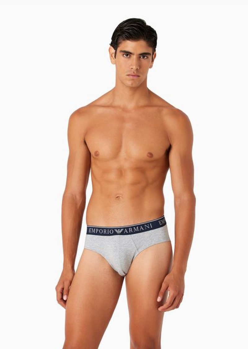 Grey Emporio Armani Two-pack Of Endurance Logo Briefs | EA-SN58816