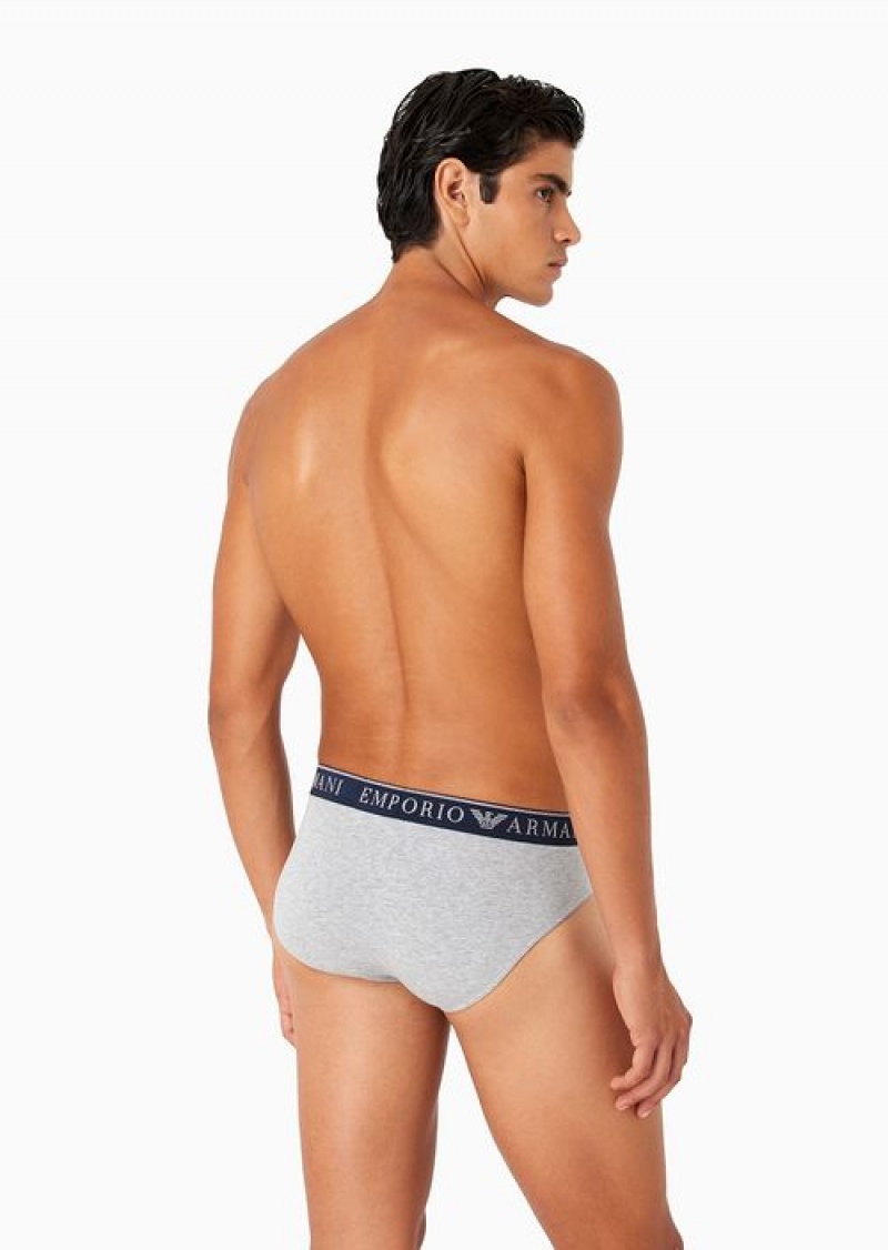 Grey Emporio Armani Two-pack Of Endurance Logo Briefs | EA-SN58816