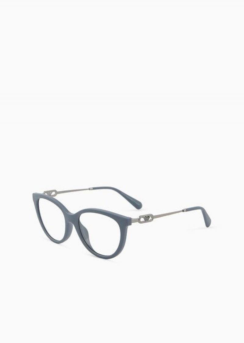 Grey Emporio Armani Women’s Cat-eye Sunglasses With Interchangeable Lenses | EA-SN57731