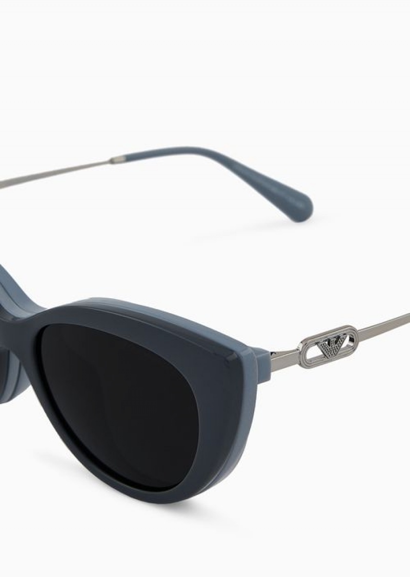 Grey Emporio Armani Women’s Cat-eye Sunglasses With Interchangeable Lenses | EA-SN57731