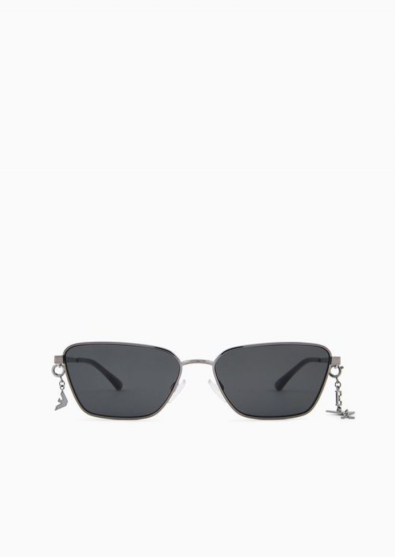 Grey Emporio Armani Women’s Pillow Glasses | EA-SN57743