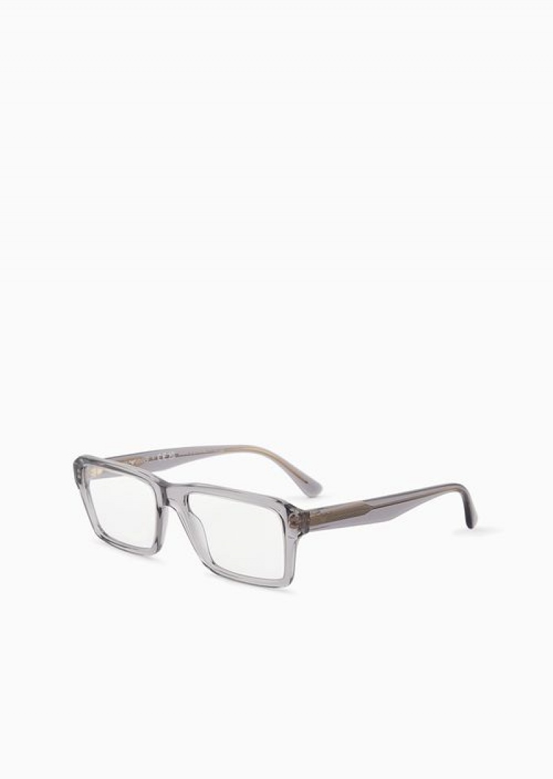 Grigio Scuro Emporio Armani Men’s Rectangular Glasses | EA-SN59386