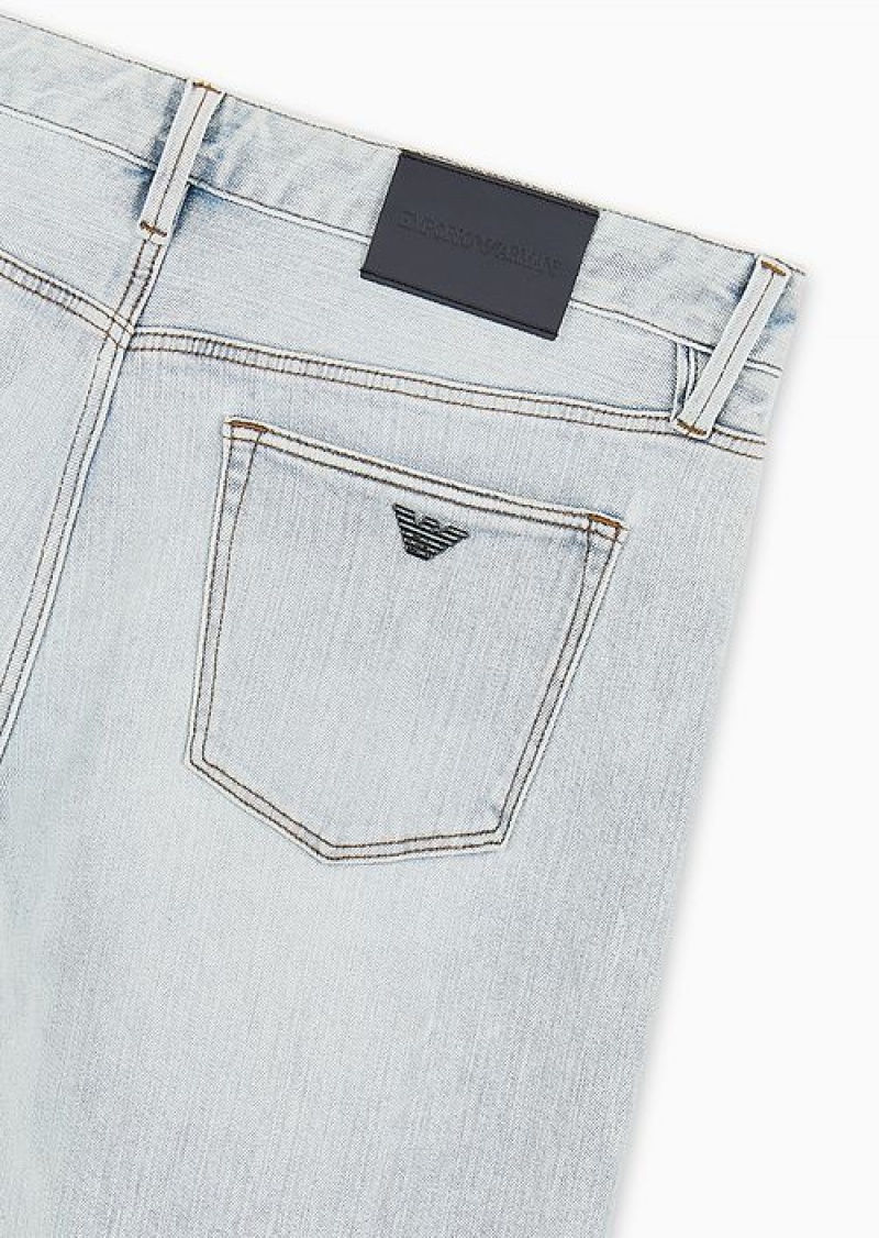 Light Blue Emporio Armani Slim Fit Jeans | EA-SN57998