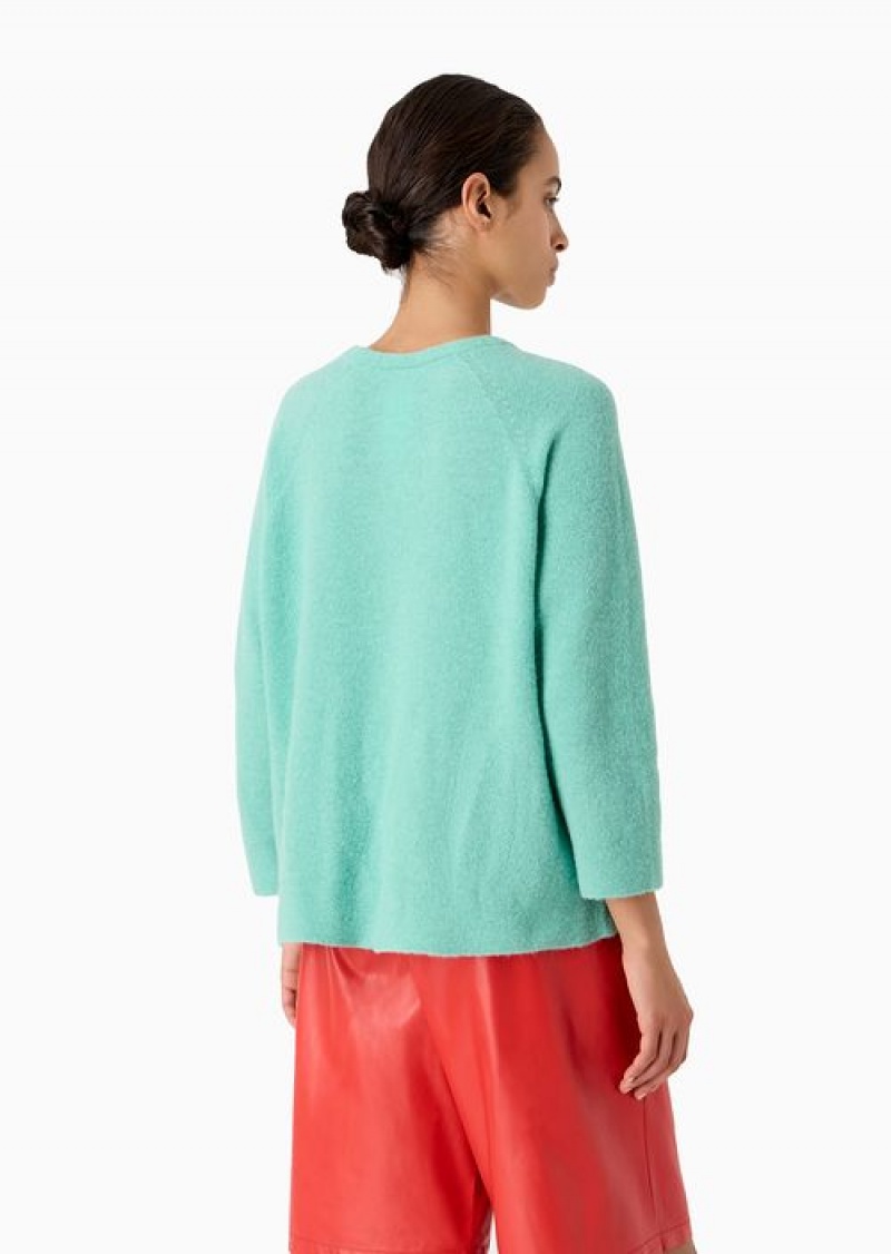 Lime Green Emporio Armani Seamless Jumper In A Wool-alpaca Blend | EA-SN56685