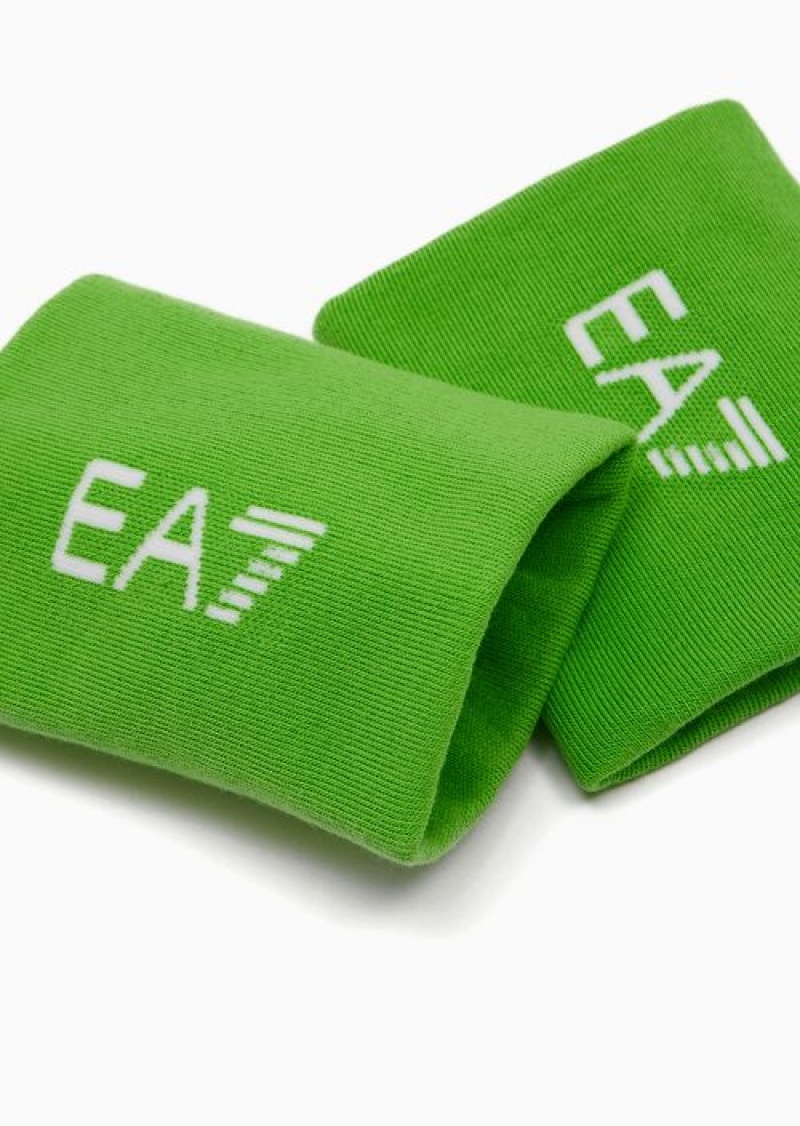 Lime Green Emporio Armani Tennis Pro Terrycloth Wristbands | EA7-SN59721