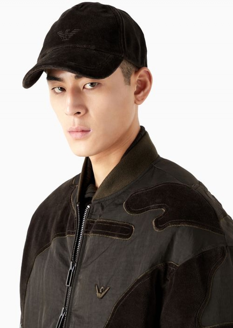 Military Green Emporio Armani Crinkle-nylon Water-repellent Blouson In Camouflage Velvet | EA-SN58220