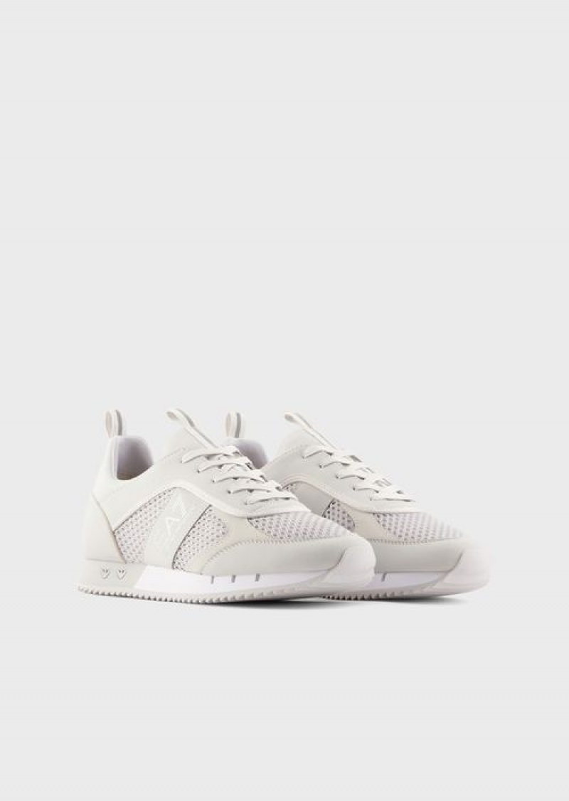 Milky White Emporio Armani Black & White Sneakers | EA7-SN59765