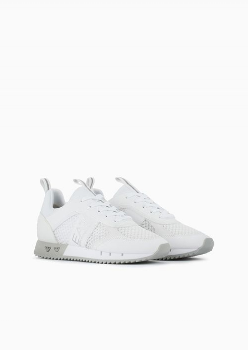 Milky White Emporio Armani Black & White Sneakers | EA7-SN60096