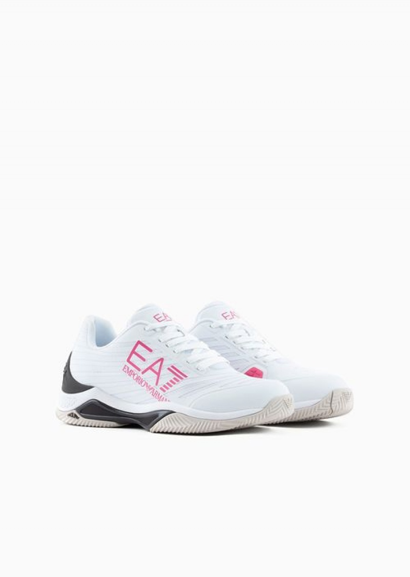 Milky White Emporio Armani Tennis Tech Clay Sneakers | EA7-SN59769