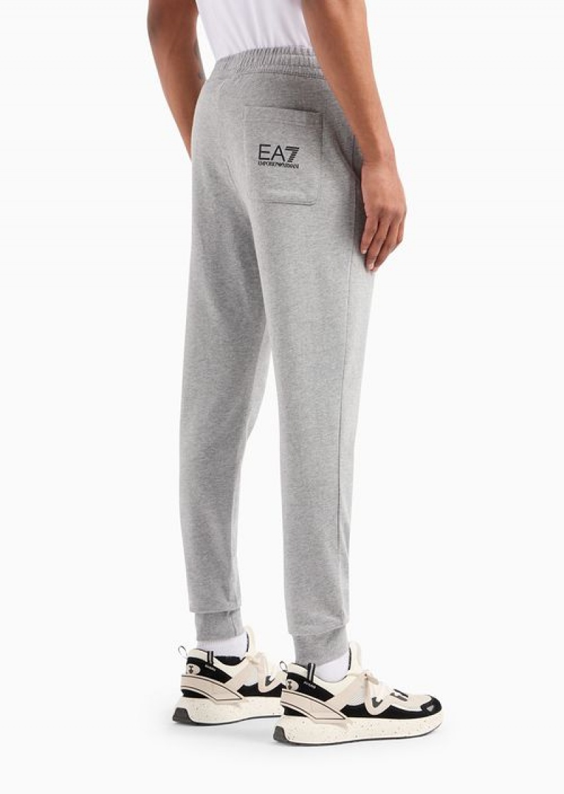 Mélange Grey Emporio Armani Cotton Logo Series Joggers | EA7-SN59858