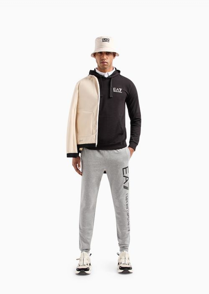 Mélange Grey Emporio Armani Cotton Logo Series Joggers | EA7-SN59858