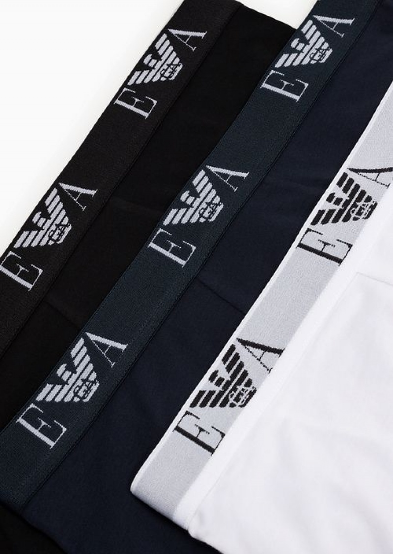 Multicolour Emporio Armani Three-pack Of Boxer Briefs With Essential Monogram Logo | EA-SN58808