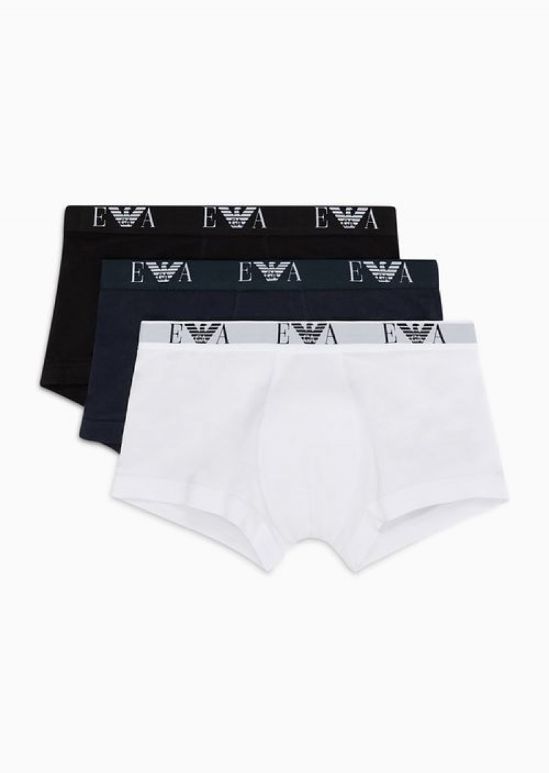 Multicolour Emporio Armani Three-pack Of Boxer Briefs With Essential Monogram Logo | EA-SN58808