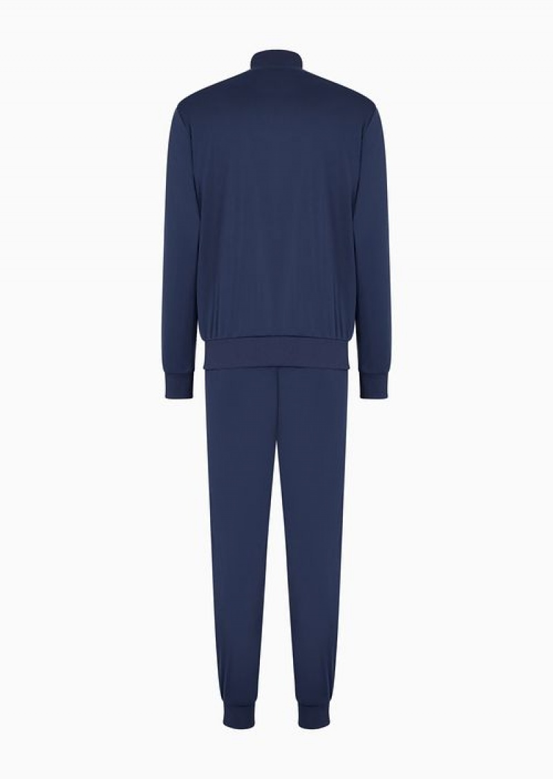 Navy Blue Emporio Armani 7 Lines Tracksuit In Technical Fabric | EA7-SN59891