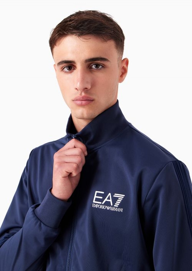 Navy Blue Emporio Armani 7 Lines Tracksuit In Technical Fabric | EA7-SN59891