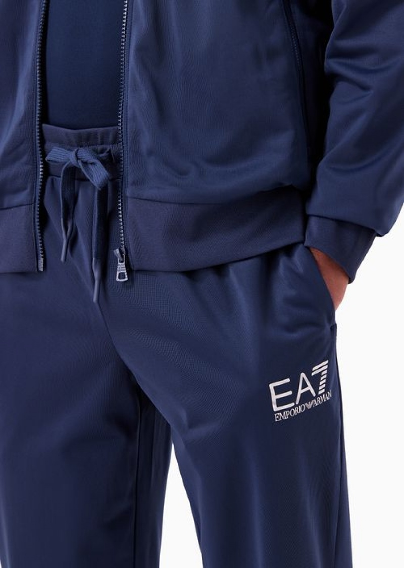 Navy Blue Emporio Armani 7 Lines Tracksuit In Technical Fabric | EA7-SN59891