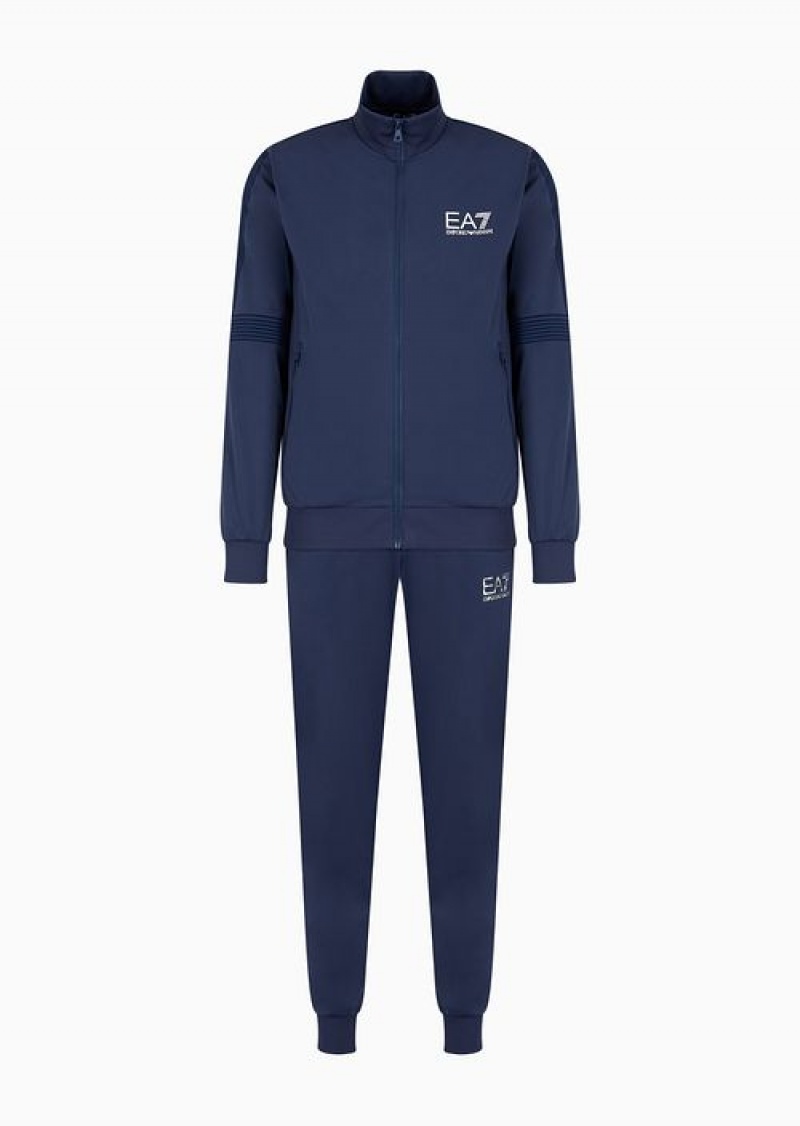 Navy Blue Emporio Armani 7 Lines Tracksuit In Technical Fabric | EA7-SN59891