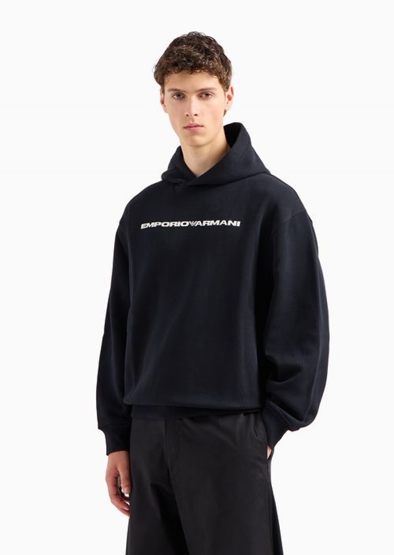 Navy Blue Emporio Armani Asv Capsule Hooded Sweatshirt | EA-SN58524