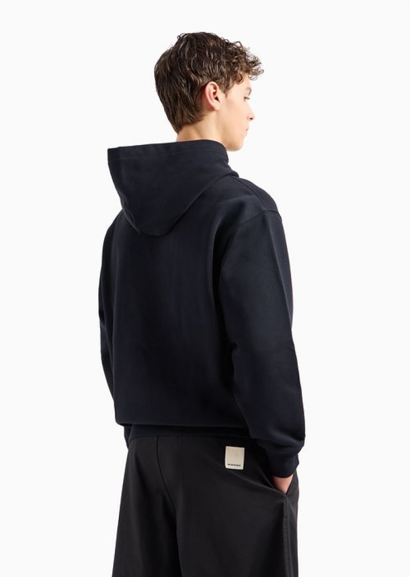 Navy Blue Emporio Armani Asv Capsule Hooded Sweatshirt | EA-SN58524