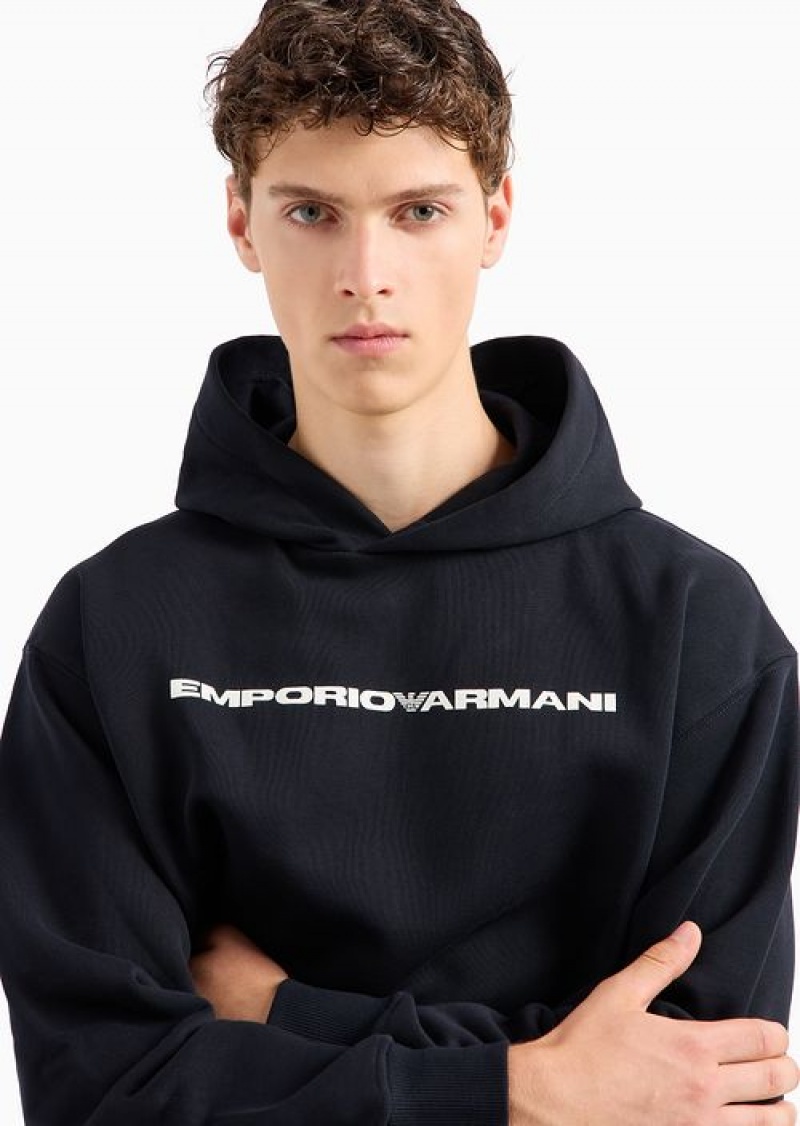 Navy Blue Emporio Armani Asv Capsule Hooded Sweatshirt | EA-SN58524